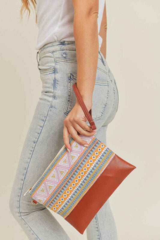 Aztec Crossbody & Wristlet Bag