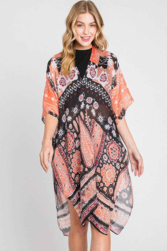 Geometric Boho Print Kimono
