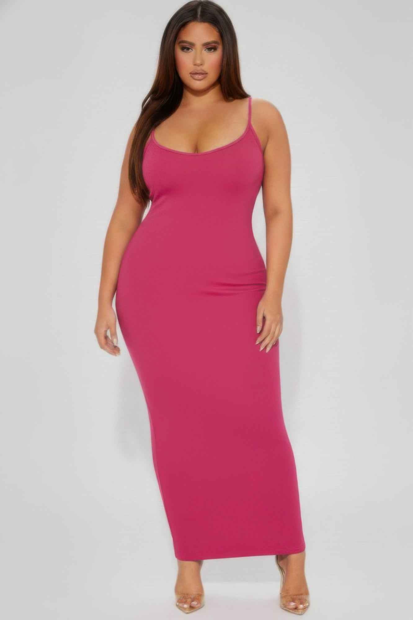 Plus Ribbed Mermaid Hem Cami Dress