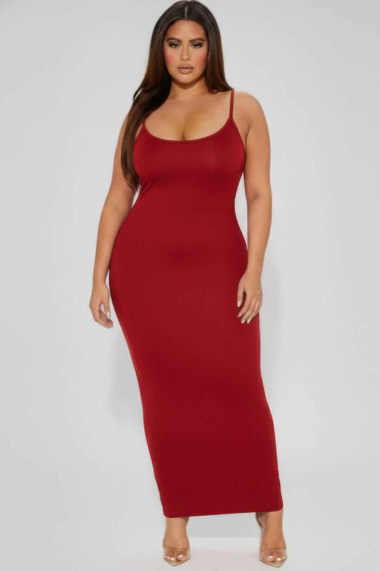 Plus Ribbed Mermaid Hem Cami Dress