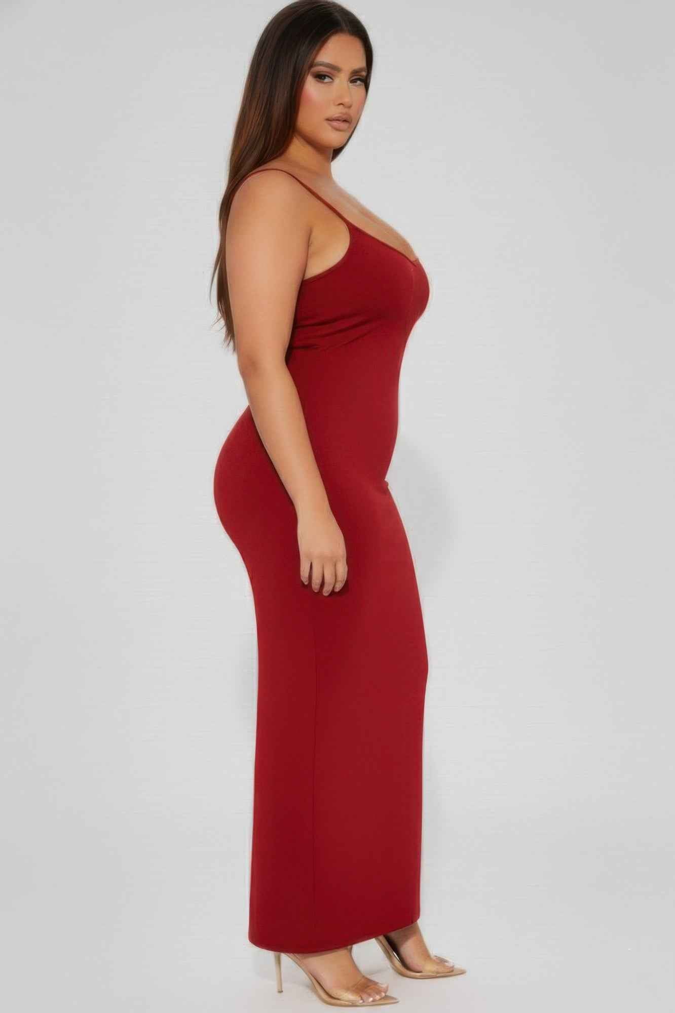 Plus Ribbed Mermaid Hem Cami Dress
