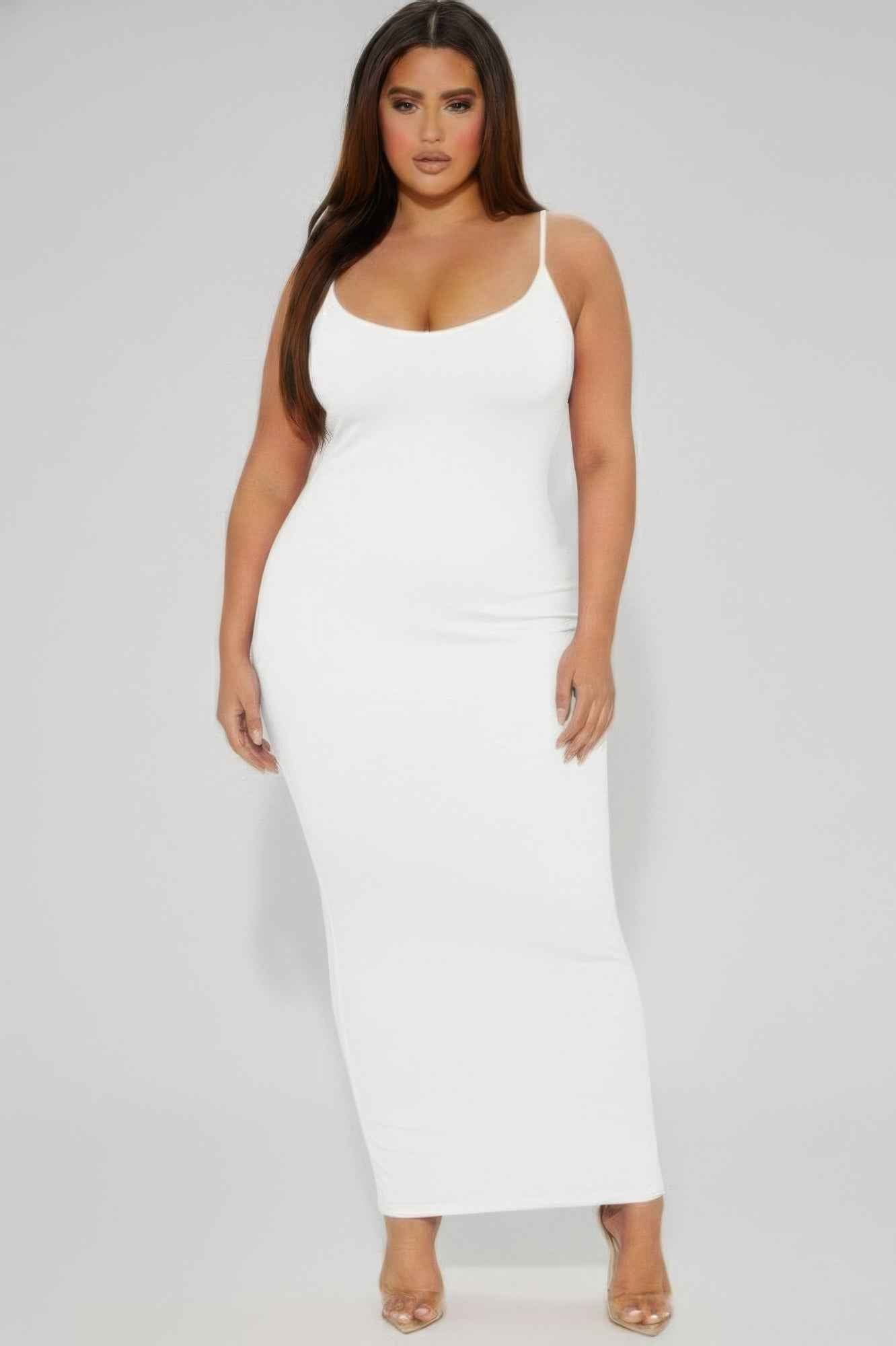 Plus Ribbed Mermaid Hem Cami Dress