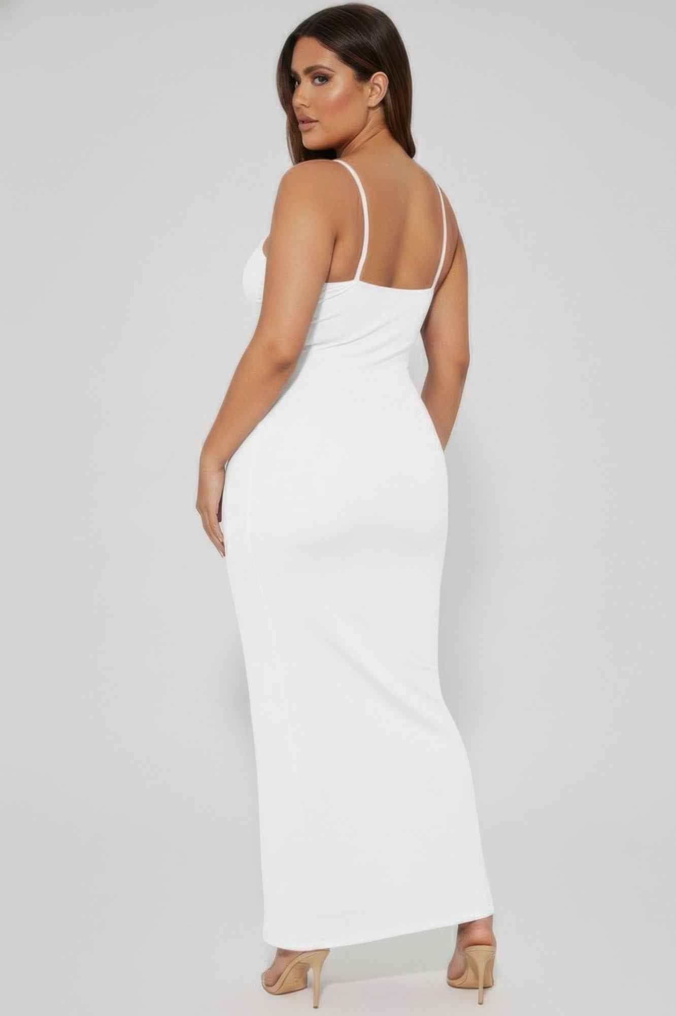 Plus Ribbed Mermaid Hem Cami Dress