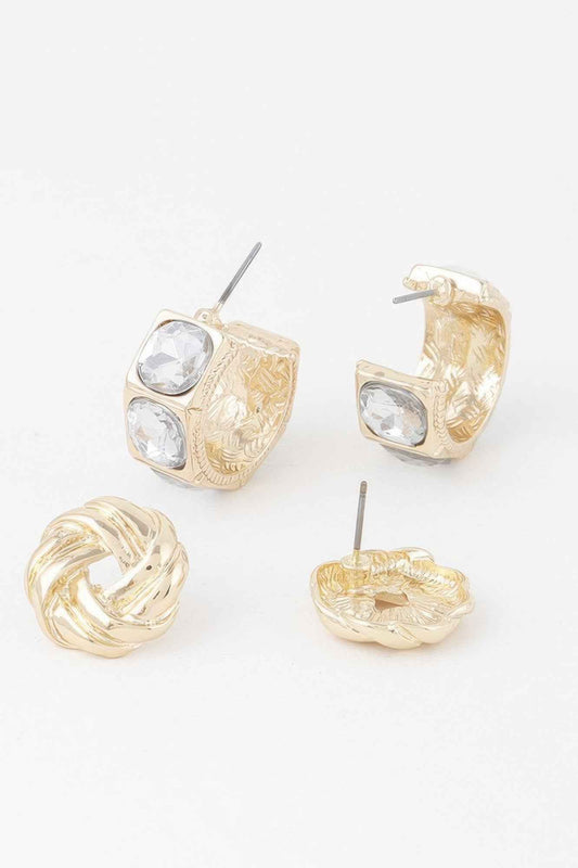 Embellished Zircon Earrings Set