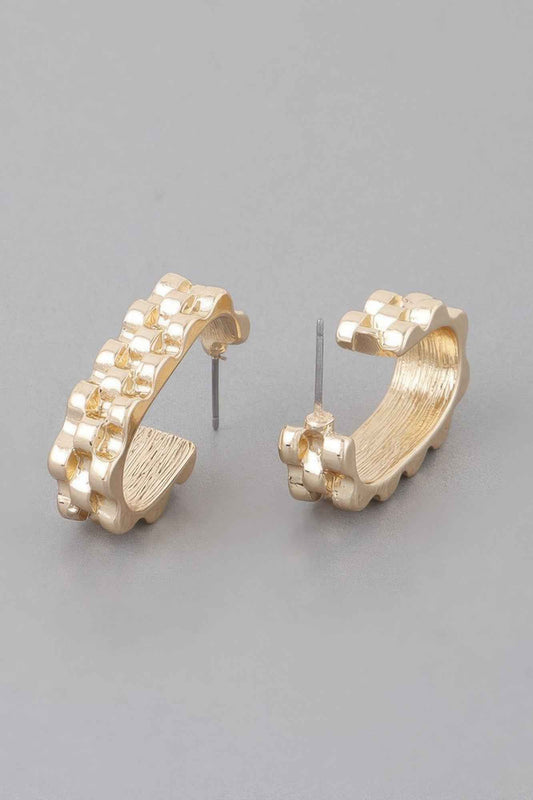 Textured Ware Brass Cuff Earrings