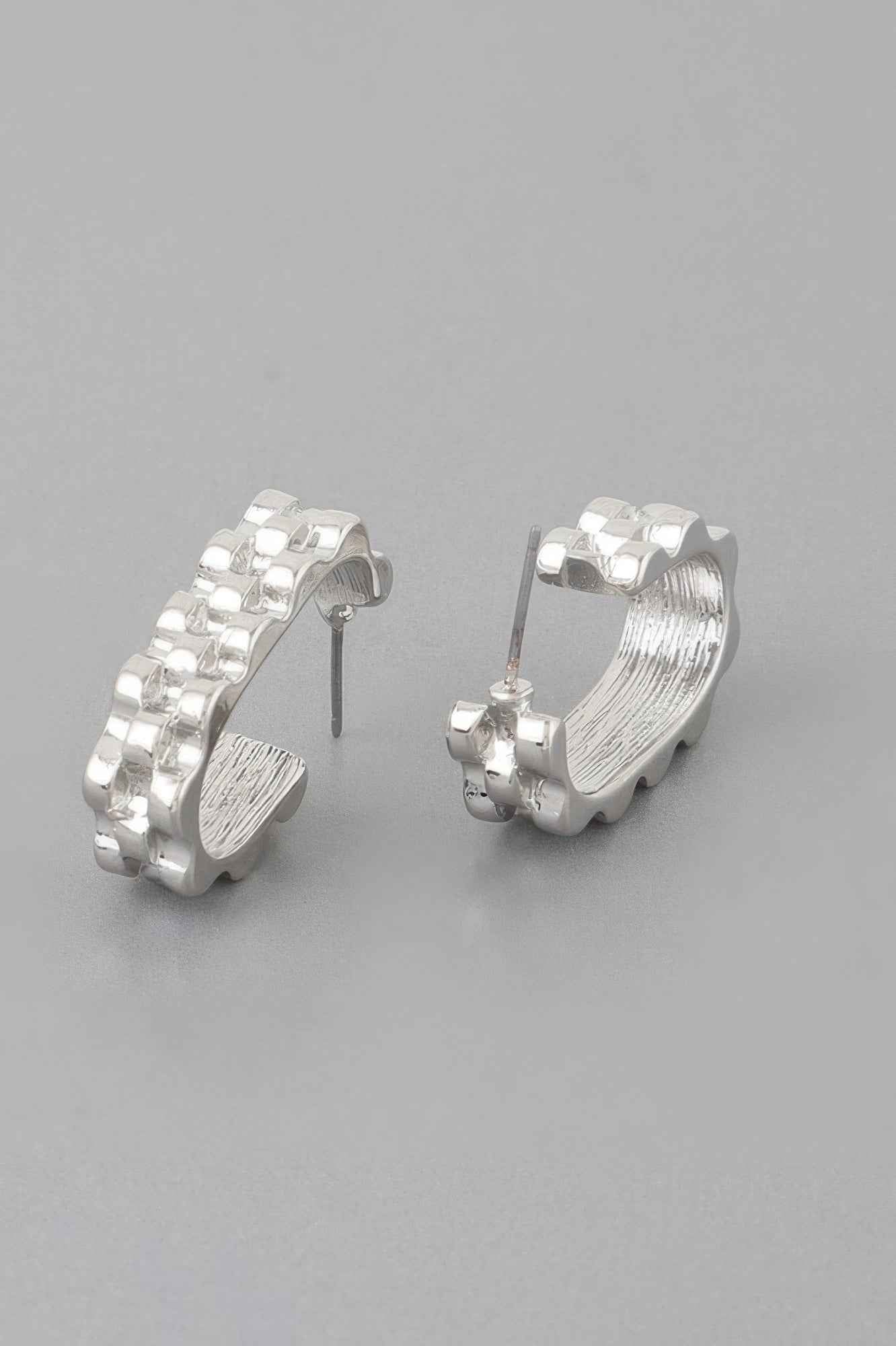 Textured Ware Brass Cuff Earrings