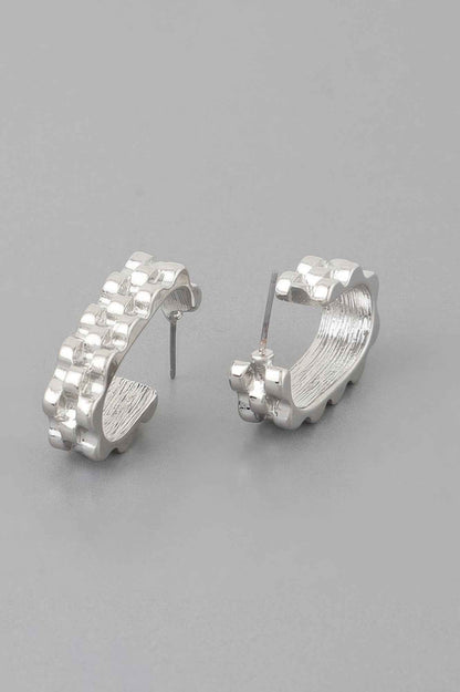 Textured Ware Brass Cuff Earrings