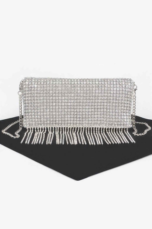 Rhinestone Fringe Clutch