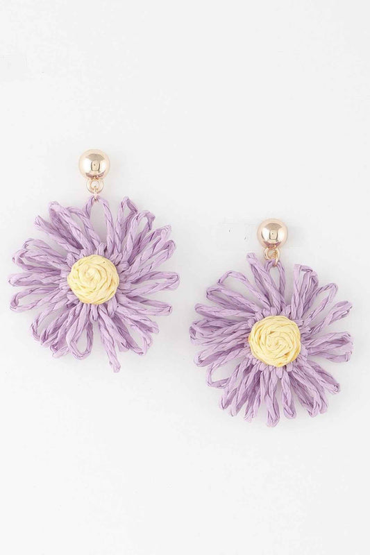 Cute Tweed Flower Earrings