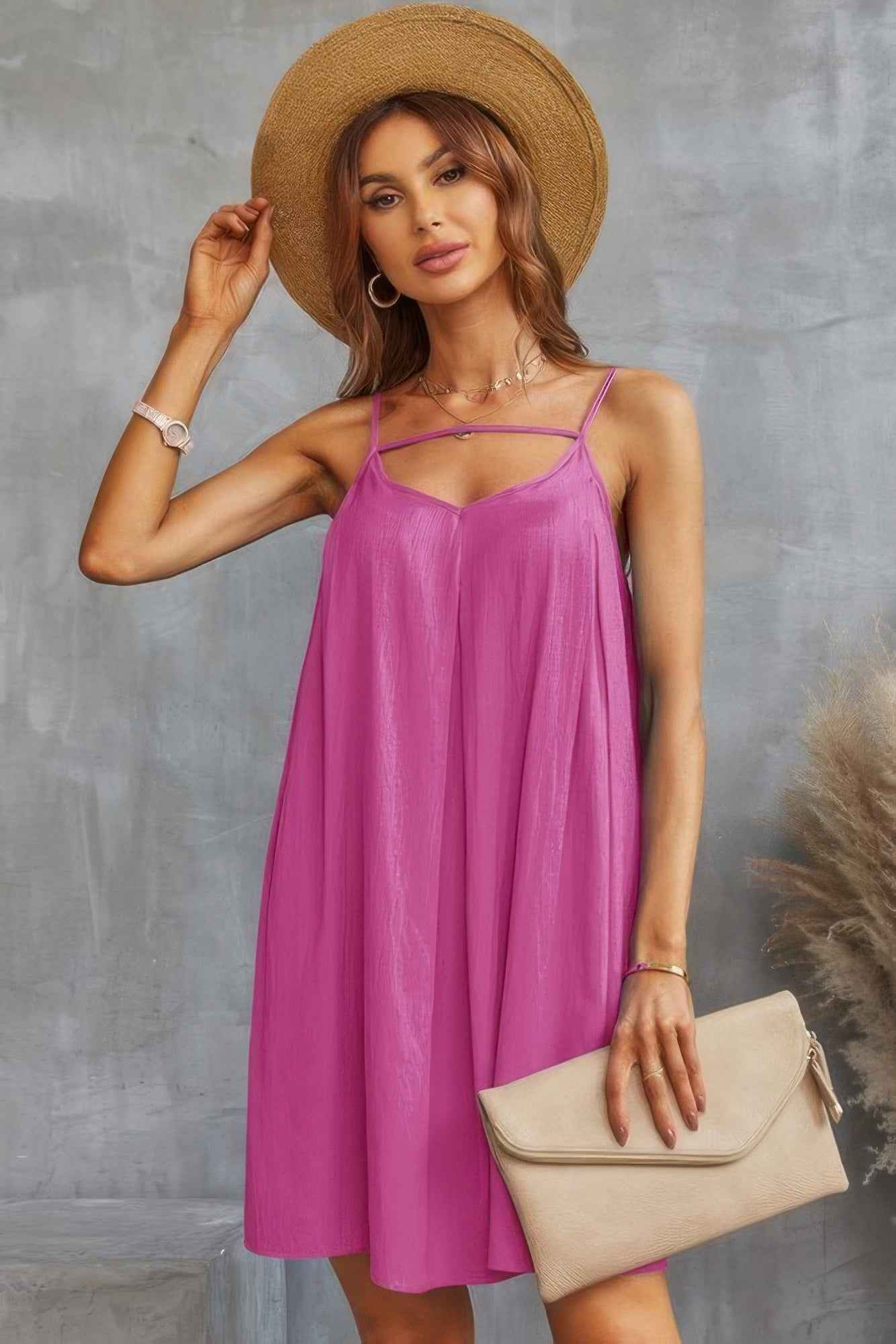 Sleeveless A Line Spaghetti Strap Dress