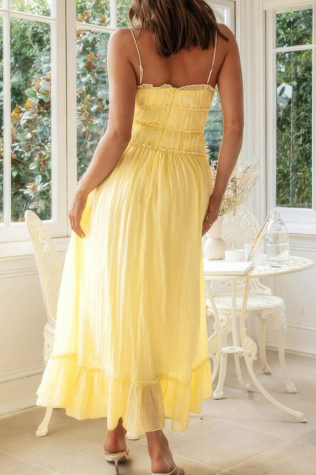 Off Shoulder Knot Pleated Ruffle Hem Dress