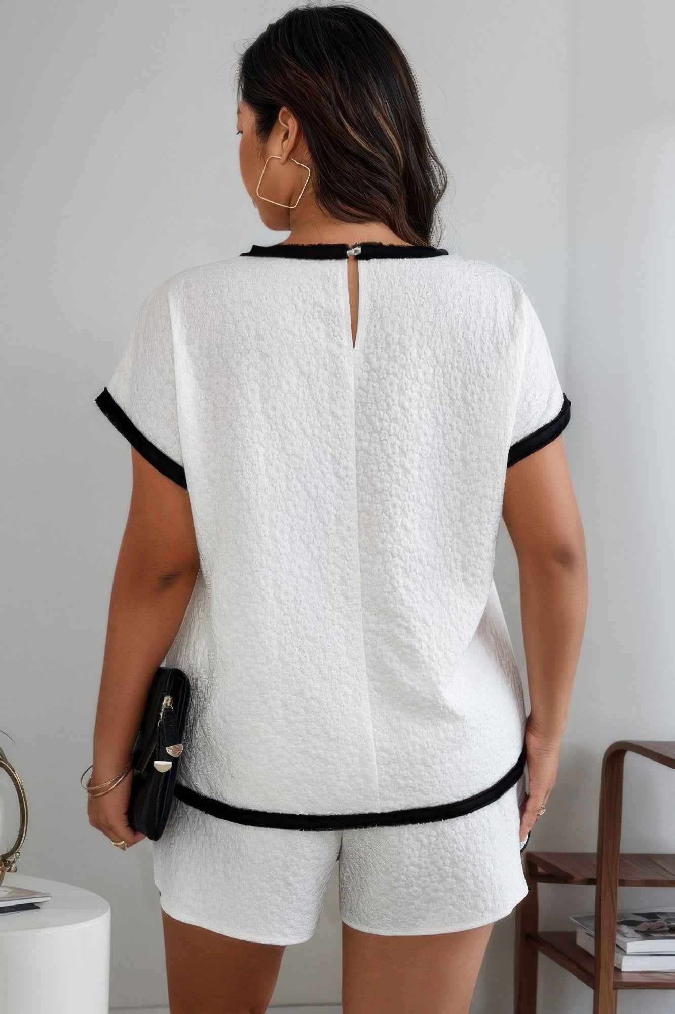 Plus Size Two Pieces Pocket Elastic Waist Sets