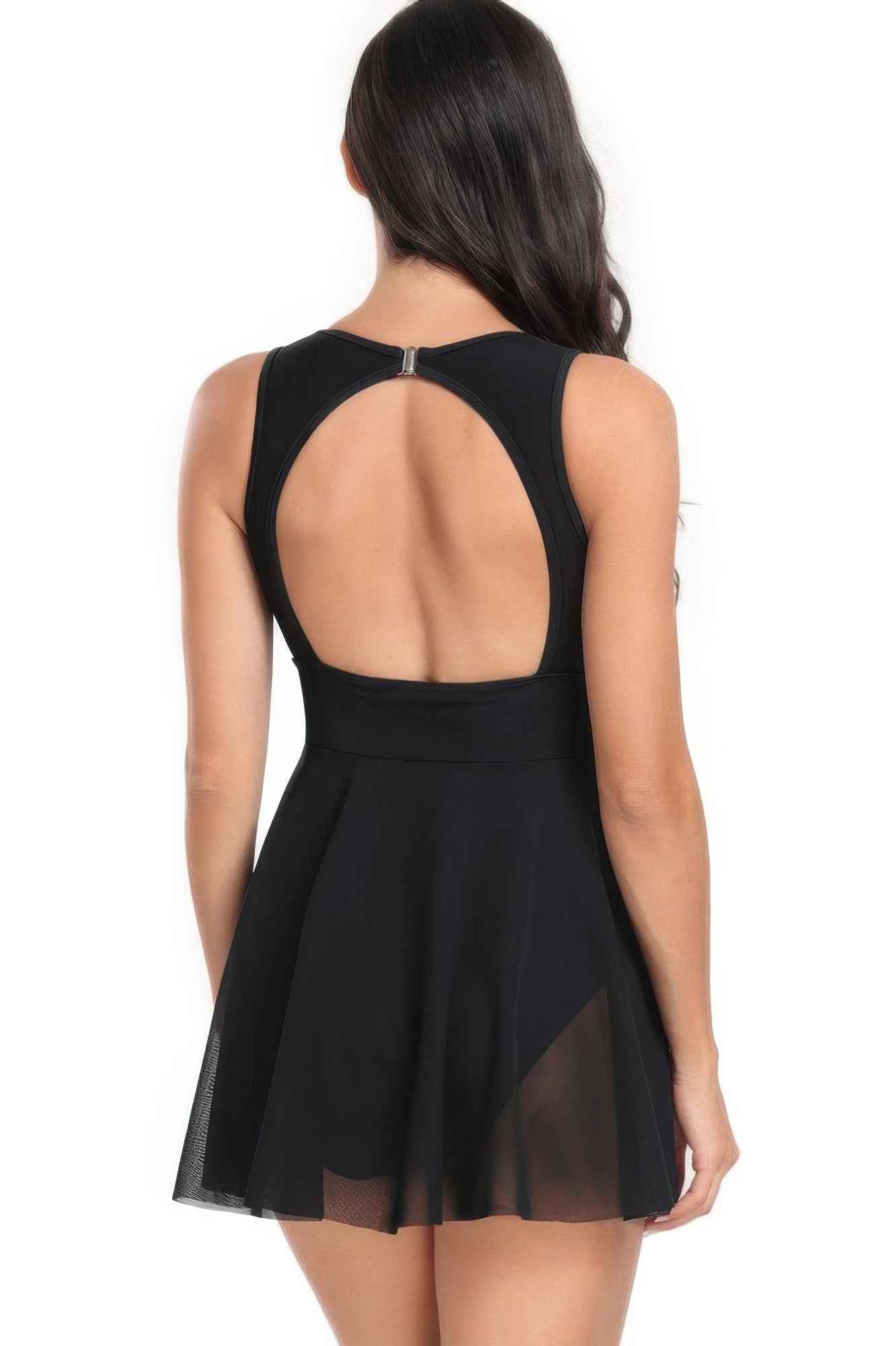 Solid Color Block Sleeveless Fit Ruffle Swimsuits