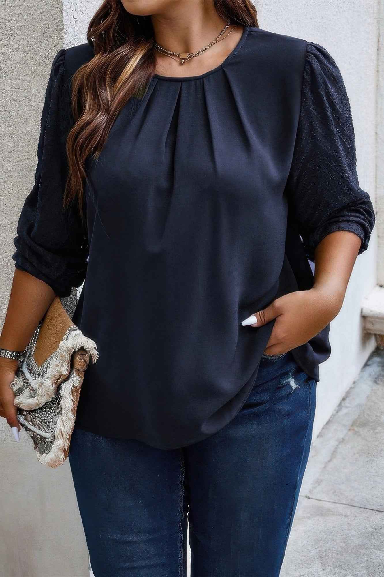 Floral Deep V Neck Batwing Sleeve Fit Dress