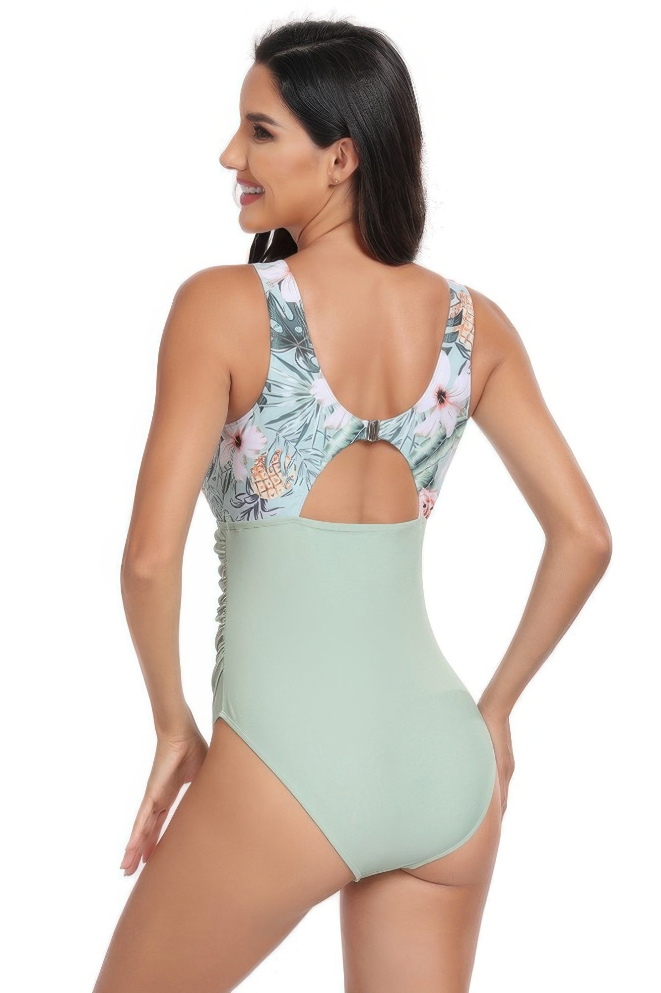 Sleeveless Color Block Floral Fit Lace Swimsuits - It's a Girly Place