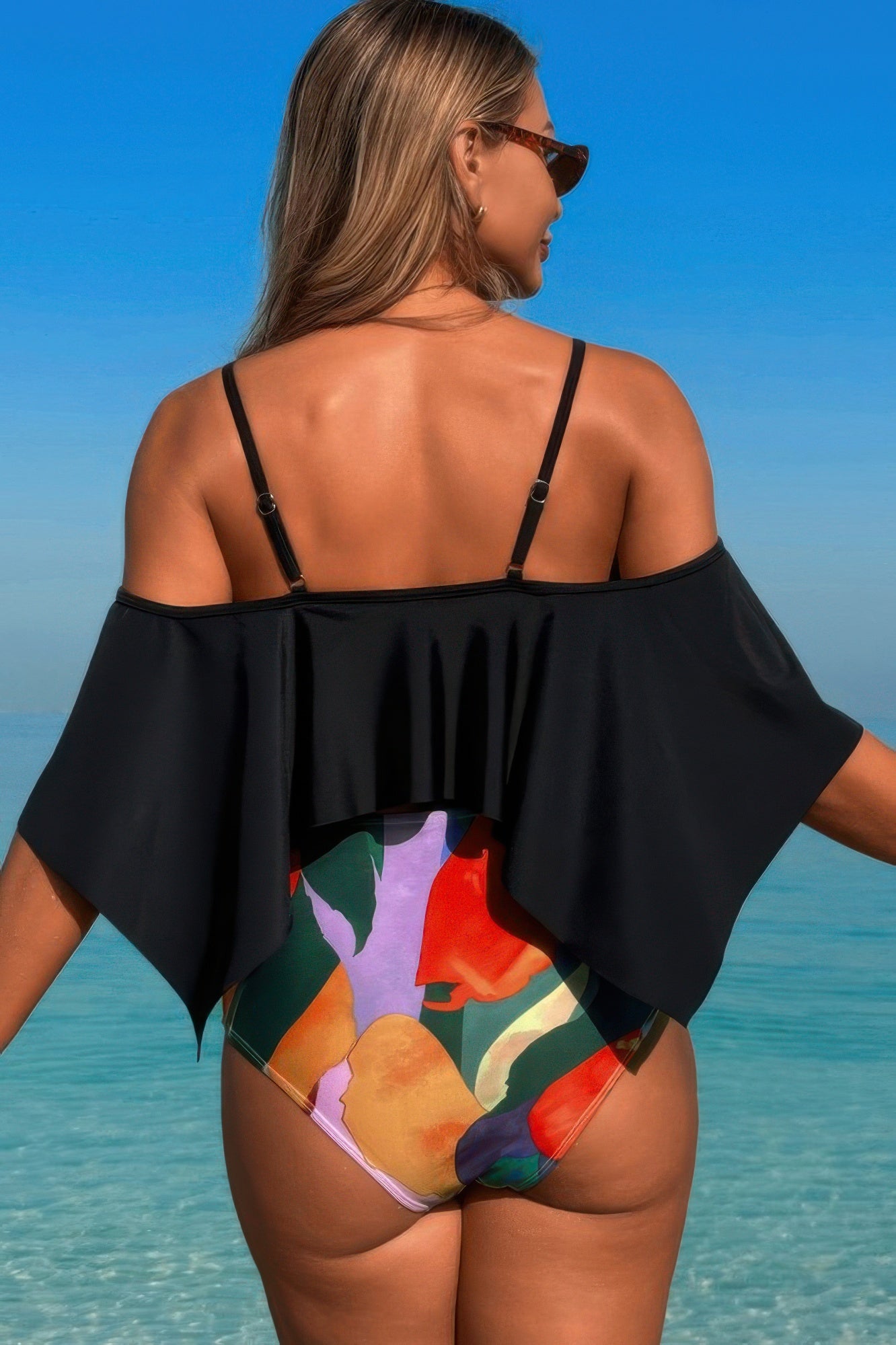 Ruffle Top High Waisted Bottom Tankini Swimsuit - It's a Girly Place