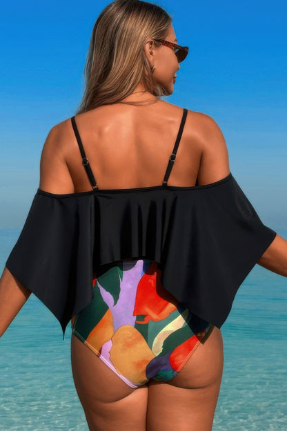 Ruffle Top High Waisted Bottom Tankini Swimsuit - It's a Girly Place