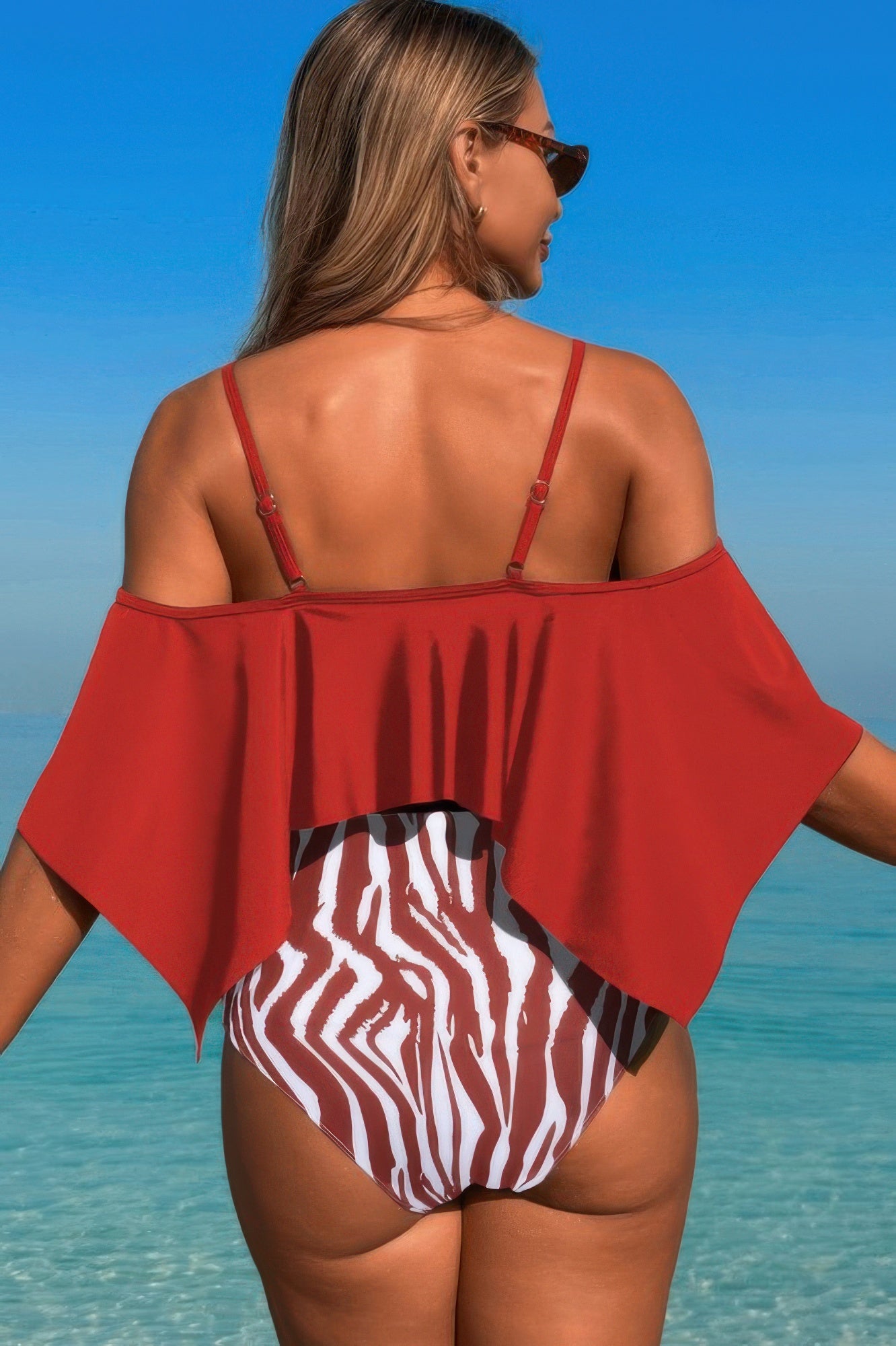 Ruffle Top High Waisted Bottom Tankini Swimsuit - It's a Girly Place
