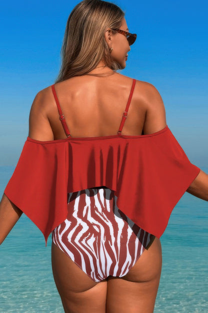 Ruffle Top High Waisted Bottom Tankini Swimsuit - It's a Girly Place