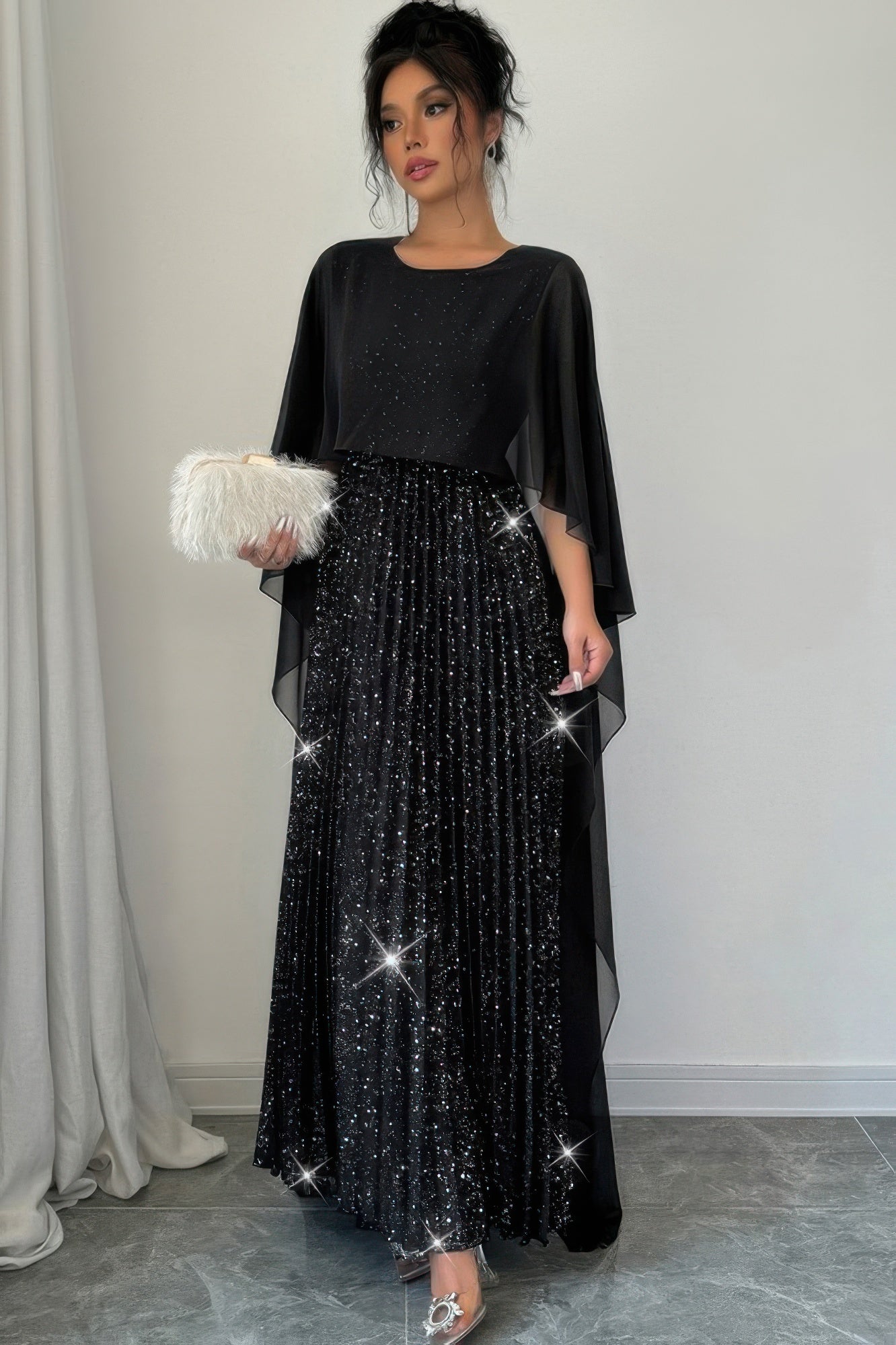 Solid Elegant Sequin Satin Knit Party Long Dress - It's a Girly Place