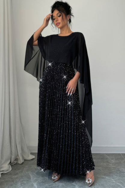 Solid Elegant Sequin Satin Knit Party Long Dress - It's a Girly Place