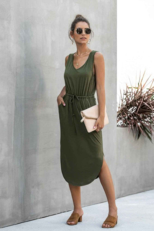 V Neck Sleeveless Tank Dress