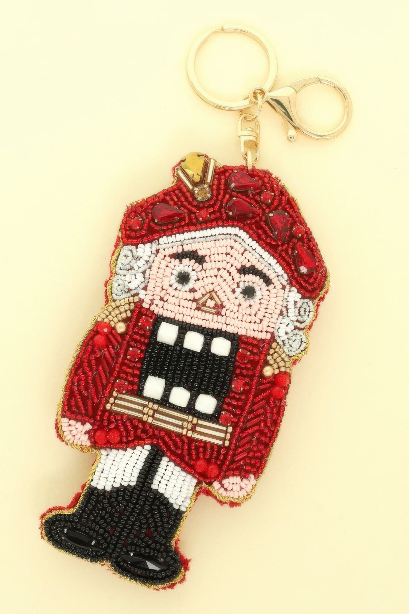 Christmas Nutcracker Seed Beaded Keychain - It's a Girly Place
