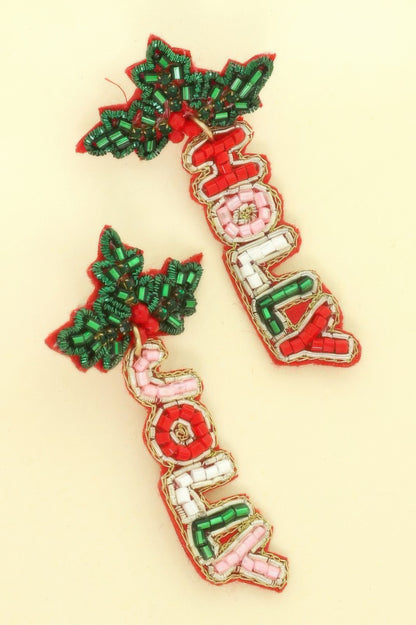 Christmas Mistletoe Holly Jolly Earrings - It's a Girly Place