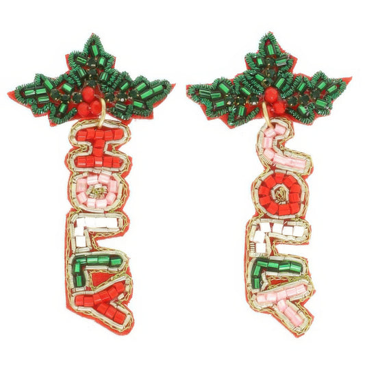 Christmas Mistletoe Holly Jolly Earrings - It's a Girly Place