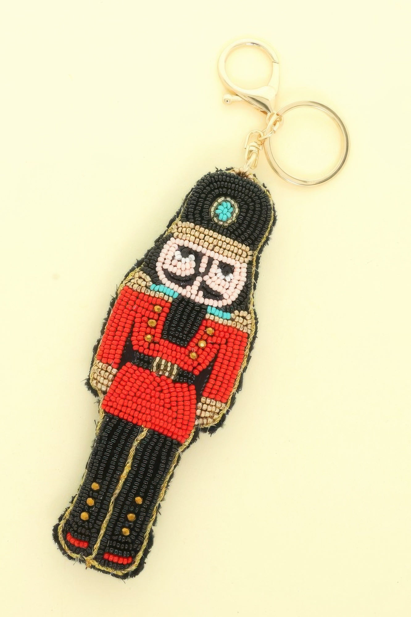 Christmas Nutcracker Seed Beaded Keychain - It's a Girly Place