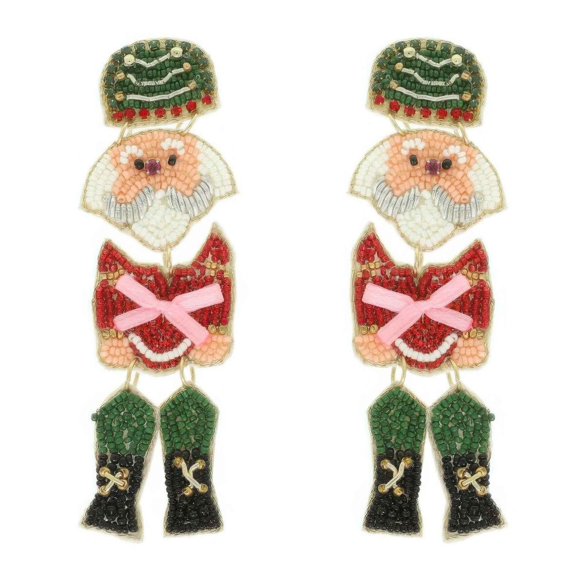 Christmas Nutcracker Seed Bead Earrings