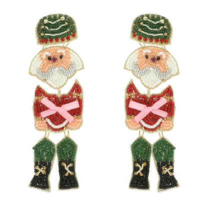 Christmas Nutcracker Seed Bead Earrings