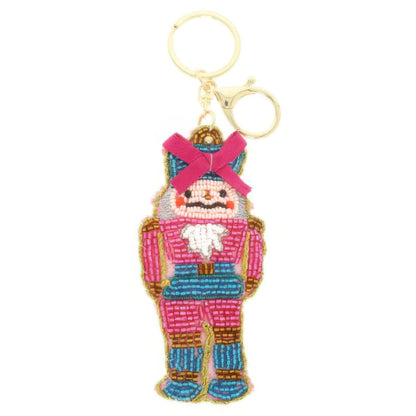 Christmas Nutcracker Seed Beaded Keychain - It's a Girly Place