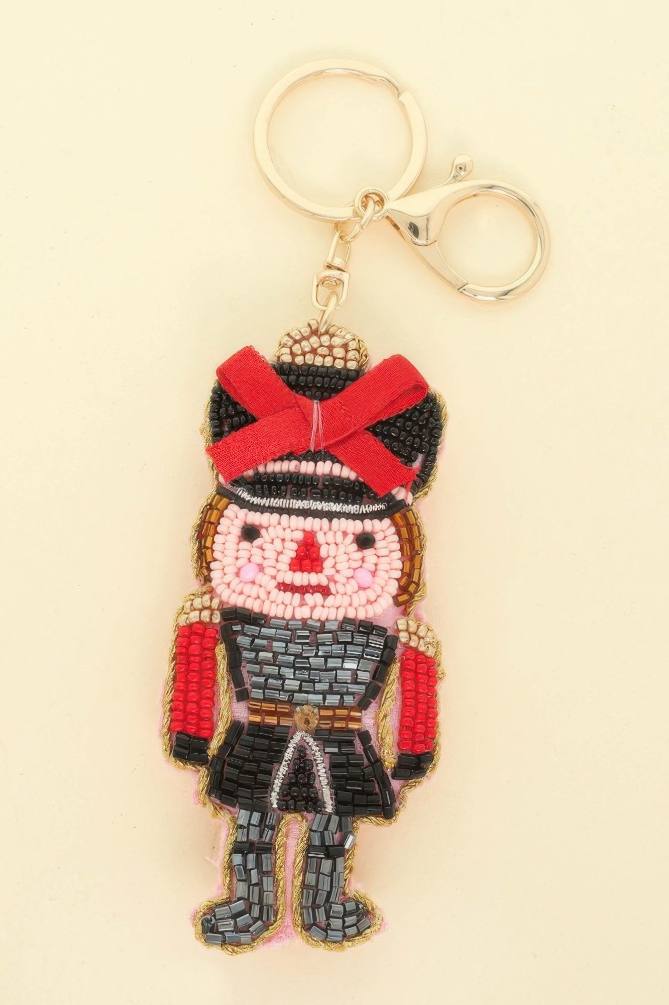 Christmas Nutcracker Seed Beaded Keychain - It's a Girly Place
