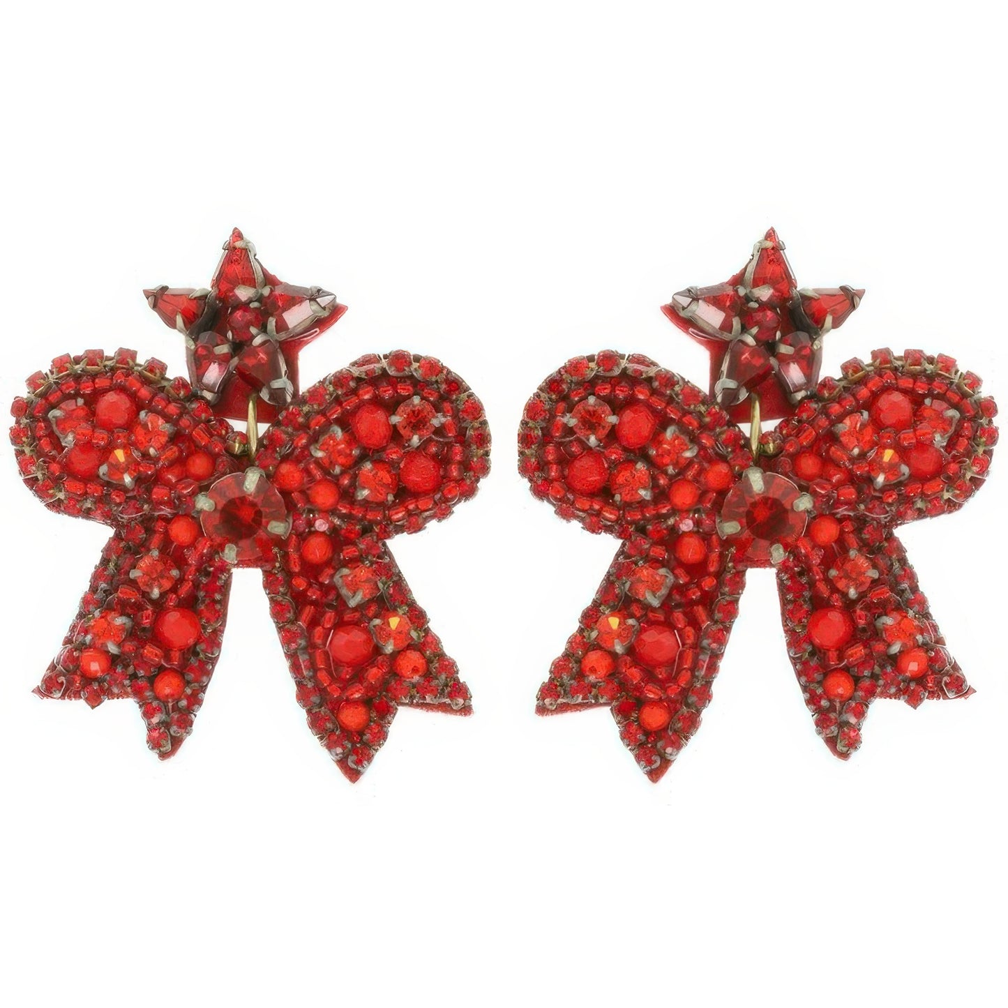 Christmas Bow Post Dangle Earrings - It's a Girly Place