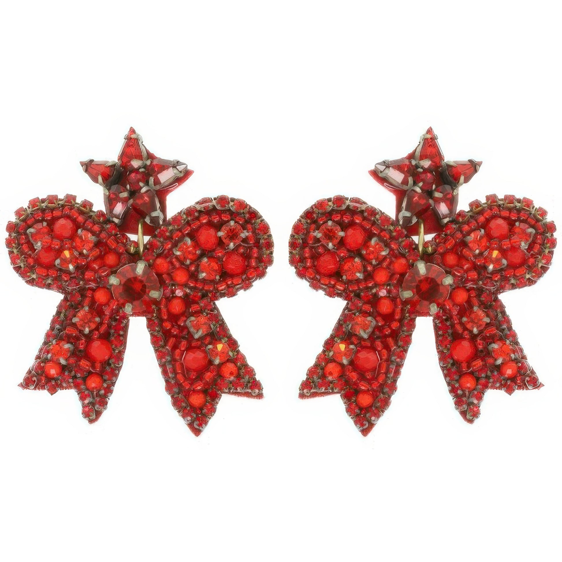 Christmas Bow Post Dangle Earrings - It's a Girly Place