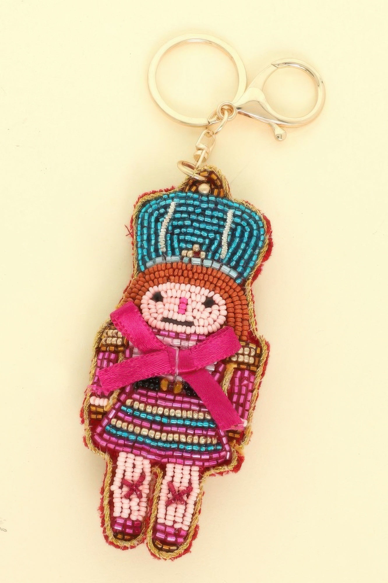 Christmas Nutcracker Seed Beaded Keychain - It's a Girly Place