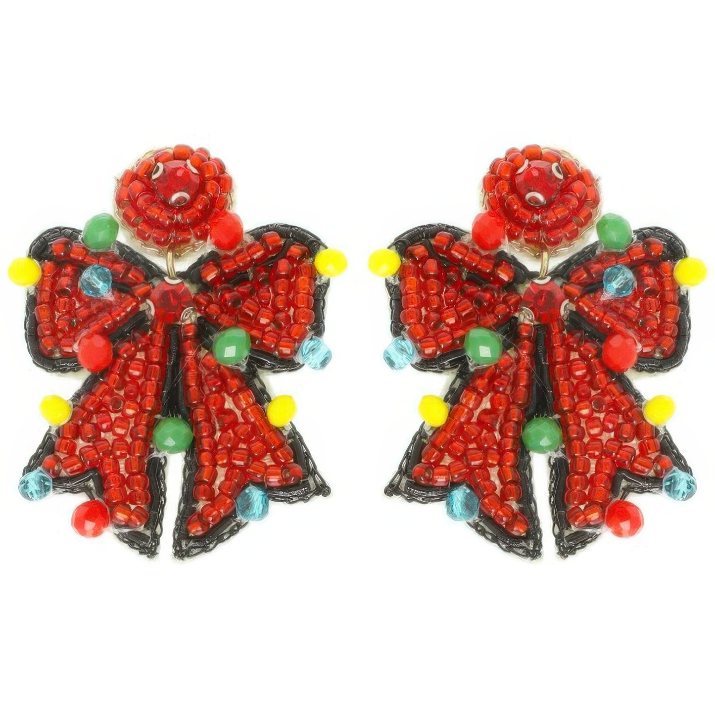 Christmas Bow Post Dangle Earrings - It's a Girly Place