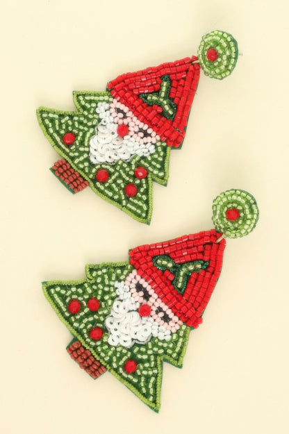 Christmas Santa Tree Post Earrings - It's a Girly Place