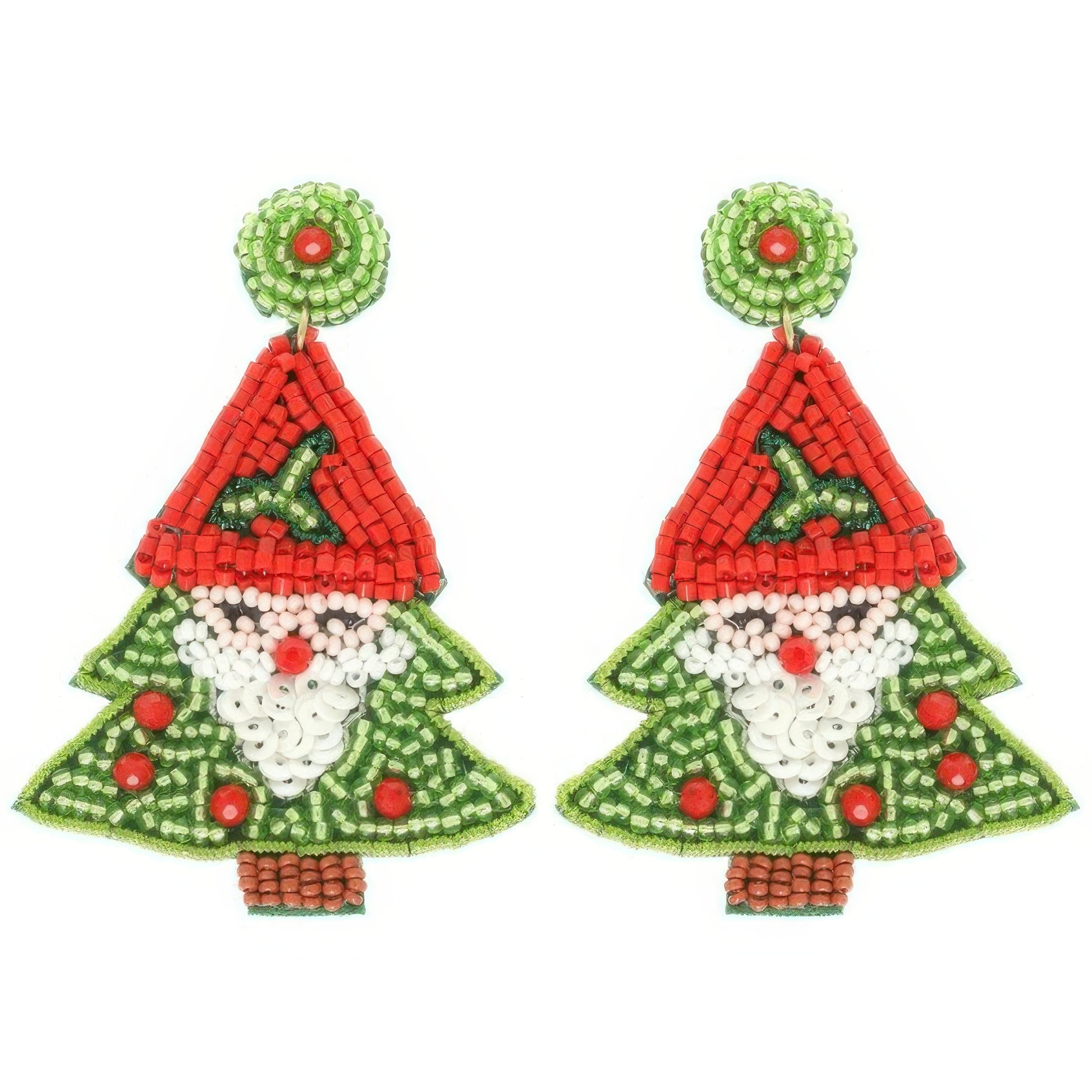 Christmas Santa Tree Post Earrings - It's a Girly Place