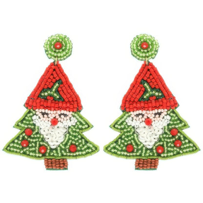 Christmas Santa Tree Post Earrings - It's a Girly Place