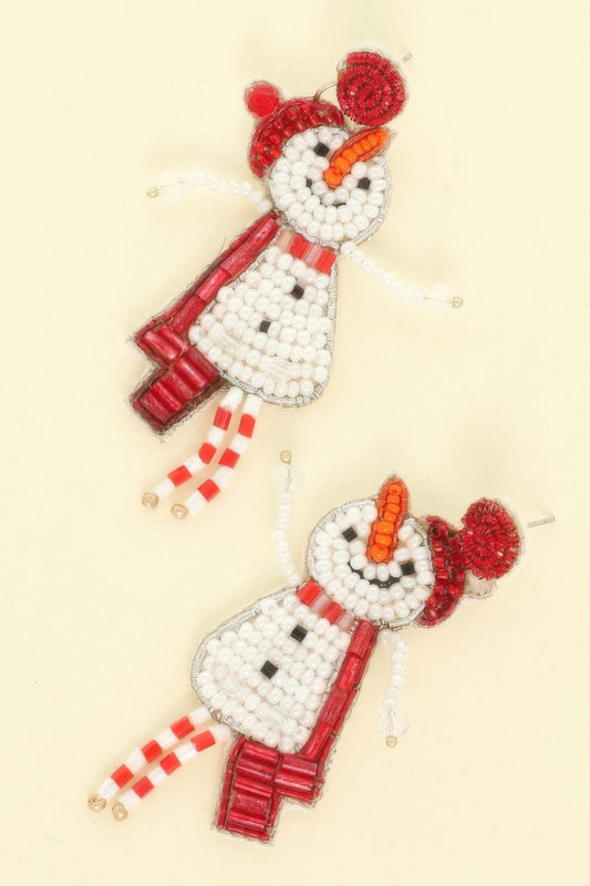 Christmas Scarfed Snowman Post Earrings - It's a Girly Place