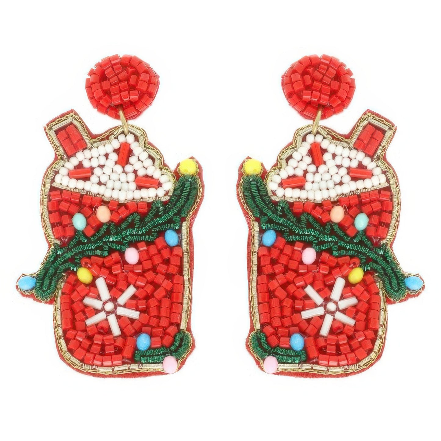 Christmas Santa's Cup Post Earrings - It's a Girly Place