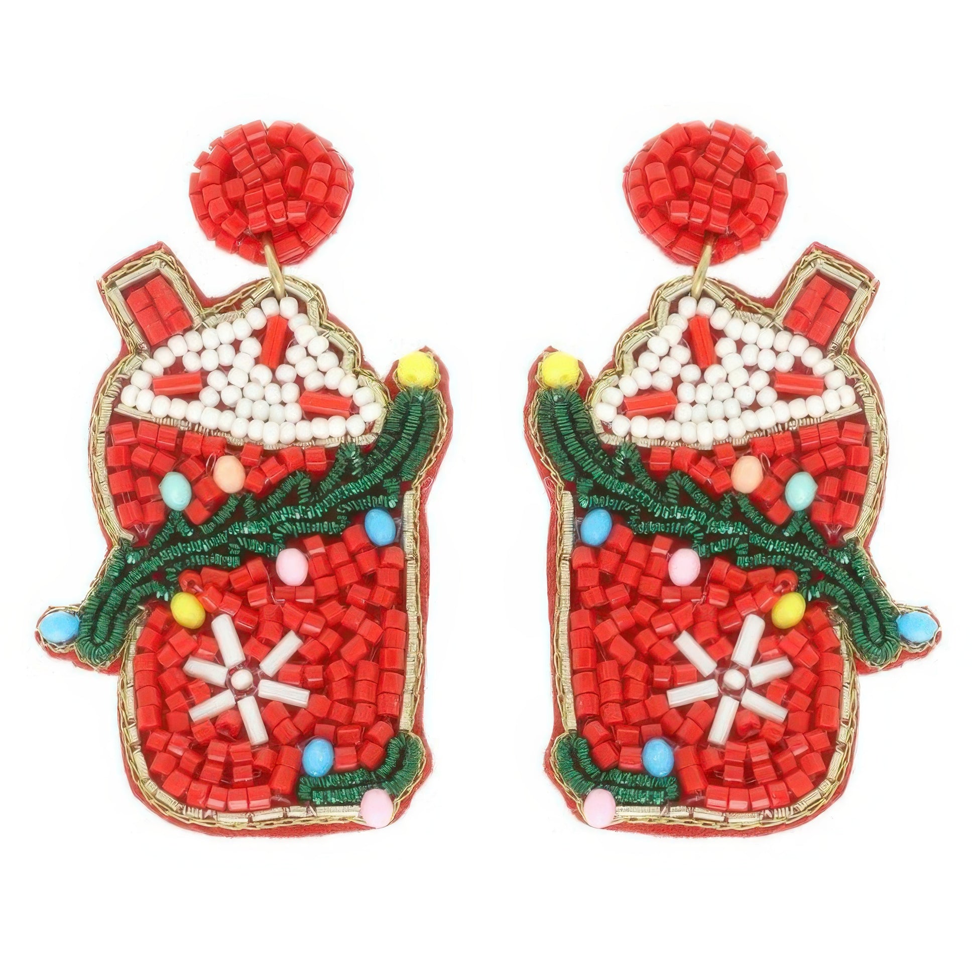 Christmas Santa's Cup Post Earrings - It's a Girly Place