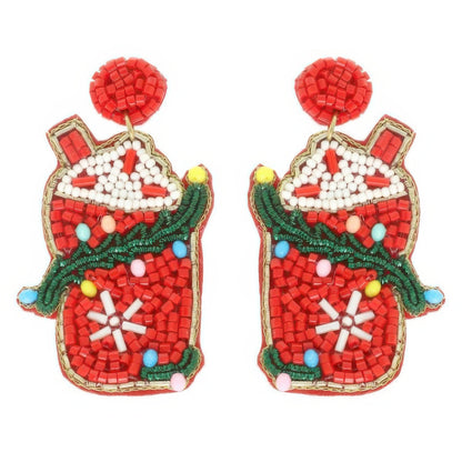 Christmas Santa's Cup Post Earrings - It's a Girly Place