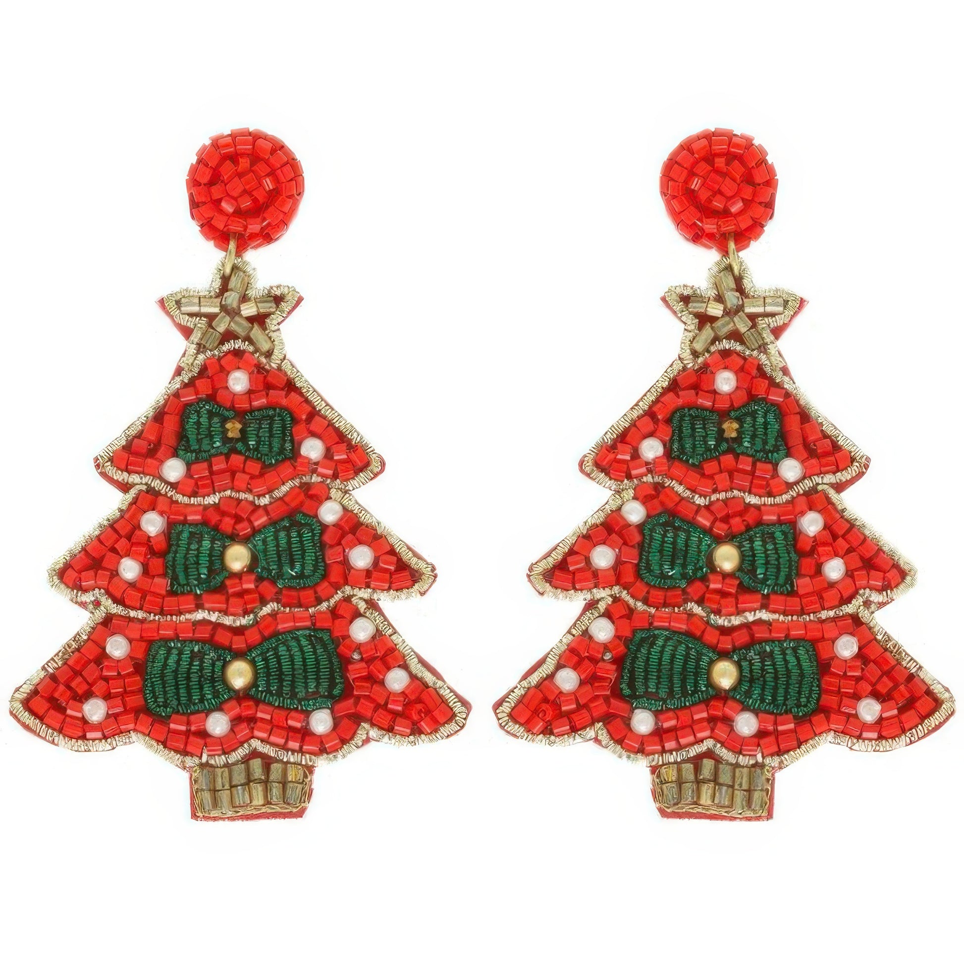 Jeweled Christmas Tree Post Earrings - It's a Girly Place