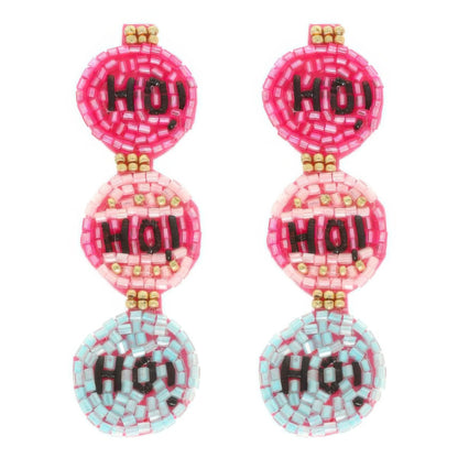 Christmas Hohoho Beaded Earrings - It's a Girly Place