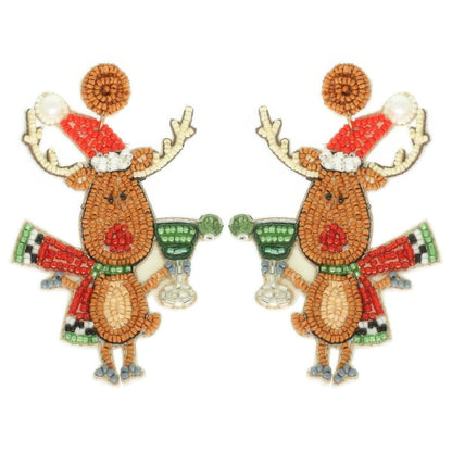 Christmas Festive Reindeer Post Earrings - It's a Girly Place