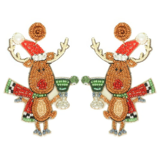 Christmas Festive Reindeer Post Earrings - It's a Girly Place