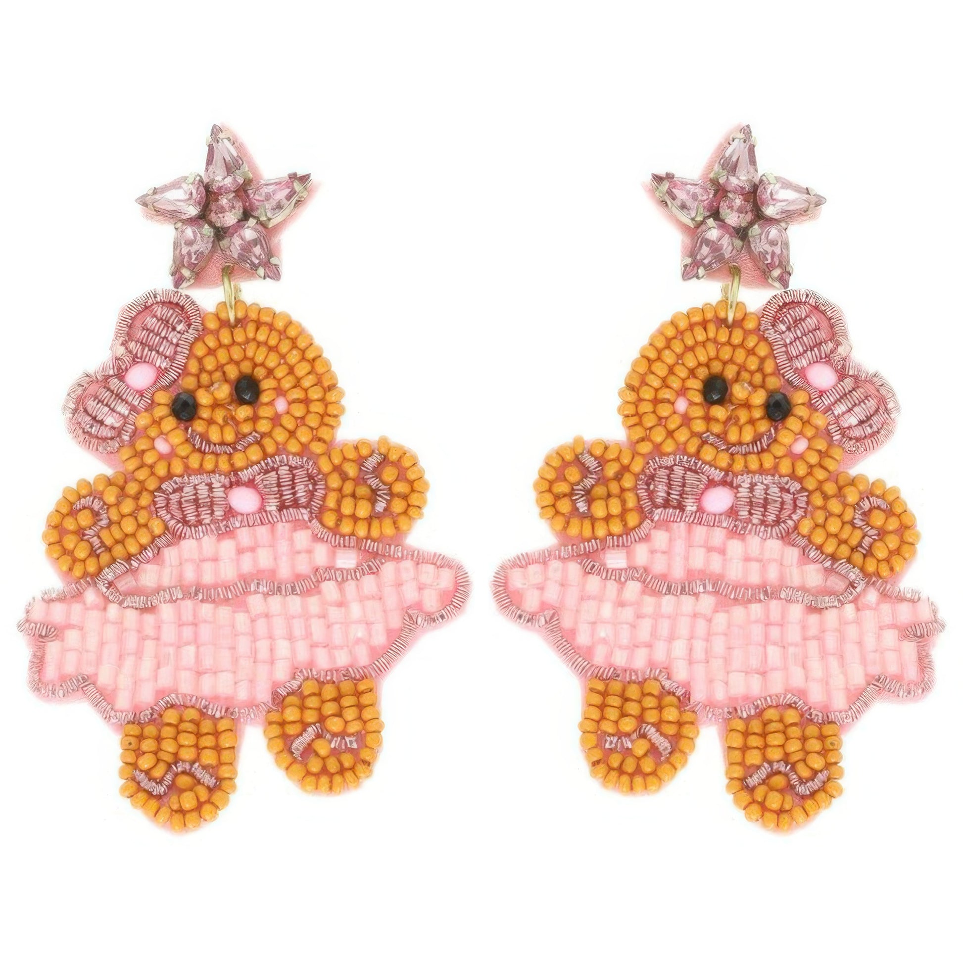 Christmas Gingerbread Ballerina Beaded Earrings - It's a Girly Place